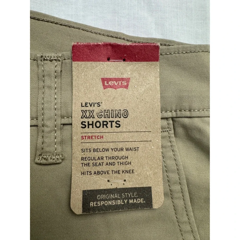 Levis XX Chino Shorts Mens 28 Khaki Tan‎ Stretch Twill